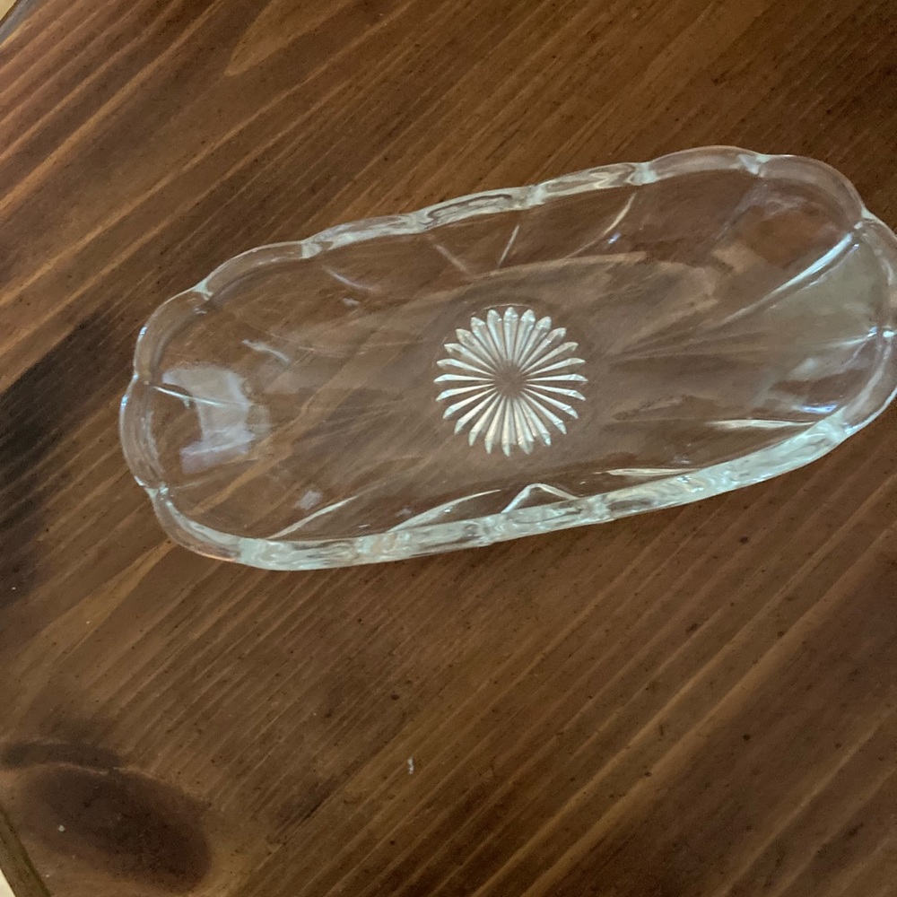 Clear glass butter dish